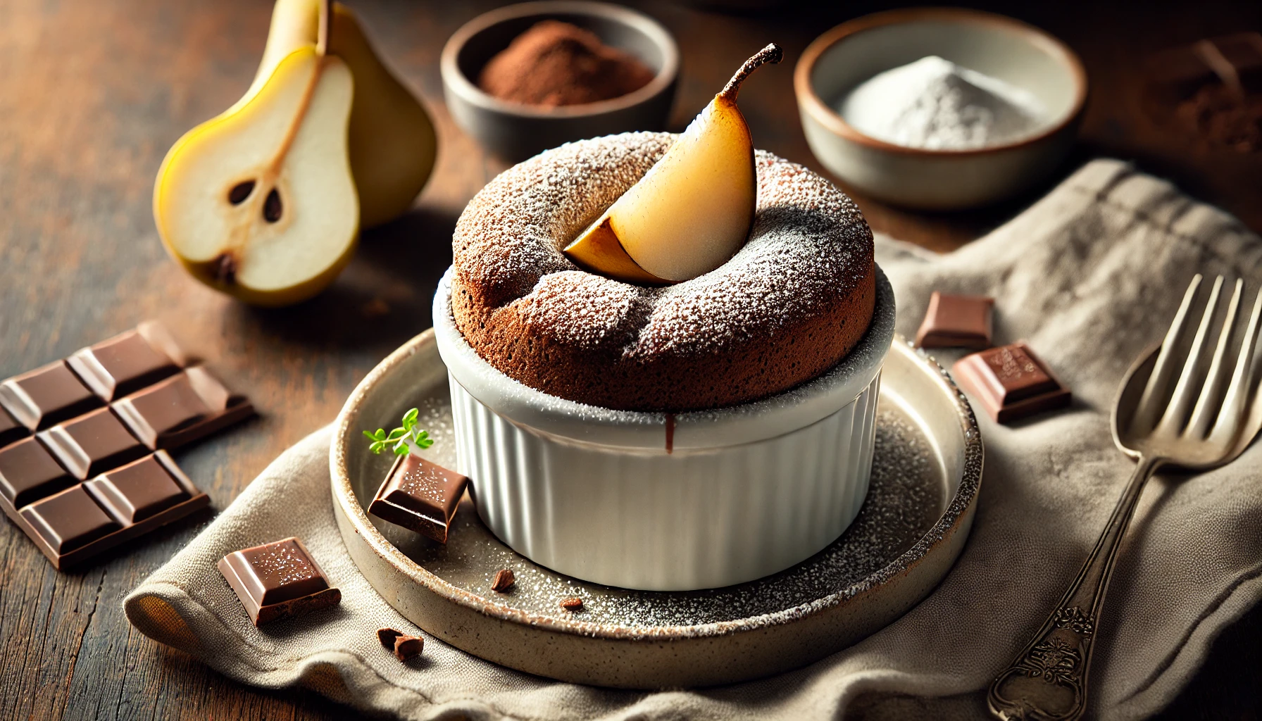 Chocolate and Pear Soufflé Een Delicate en Luchtige Soufflé