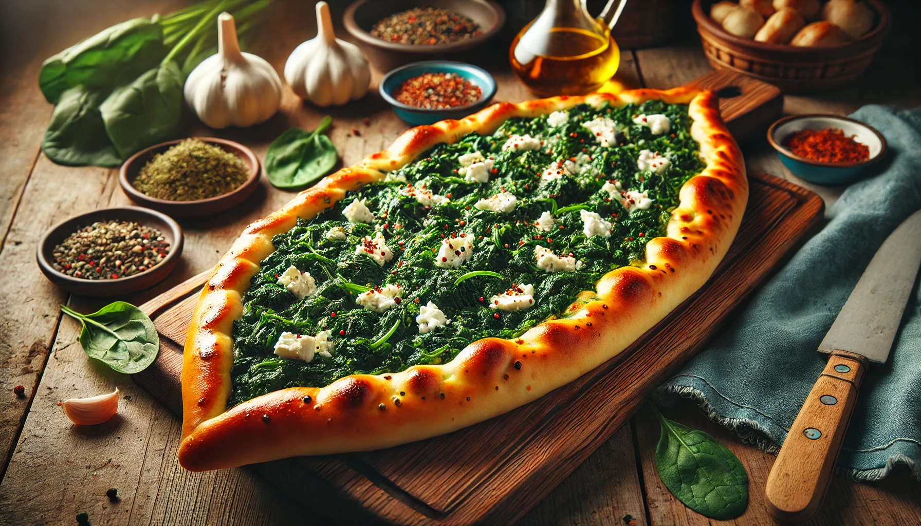 Turkse Pide met Spinazie en Feta: Een Heerlijke Variant op de Bekende Turkse Pizza