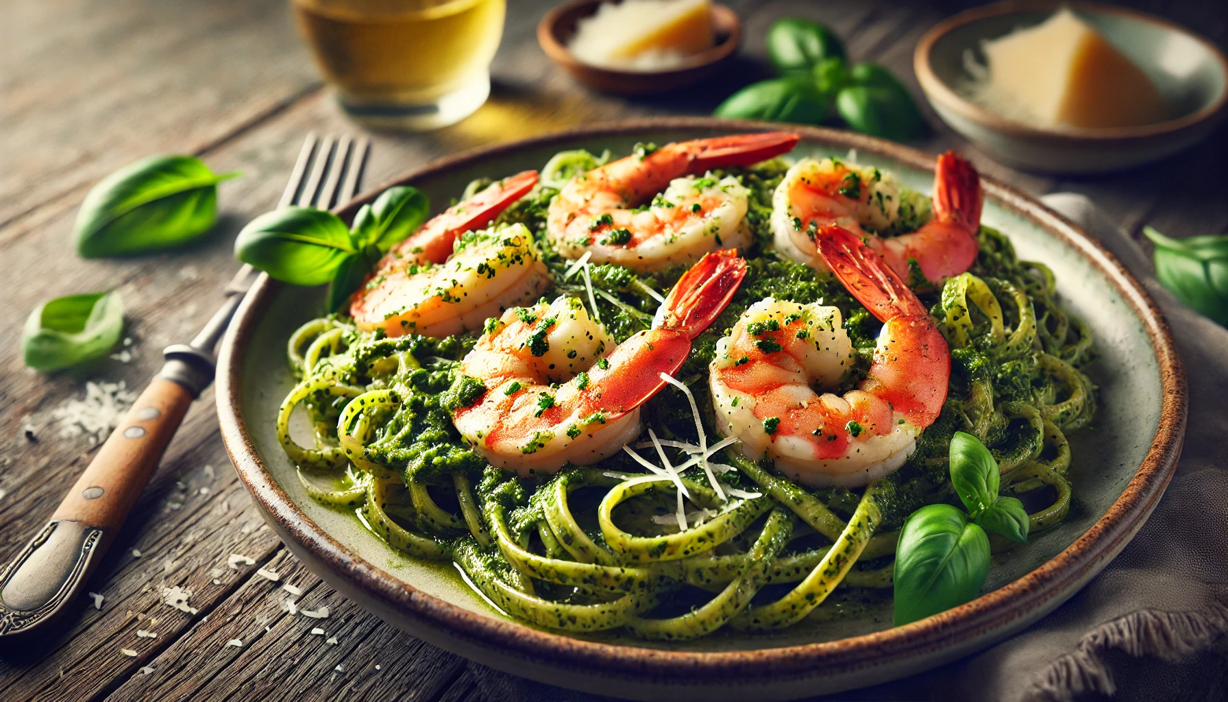 Garnalen Pasta Pesto en Een Smakelijk Italiaans Genot