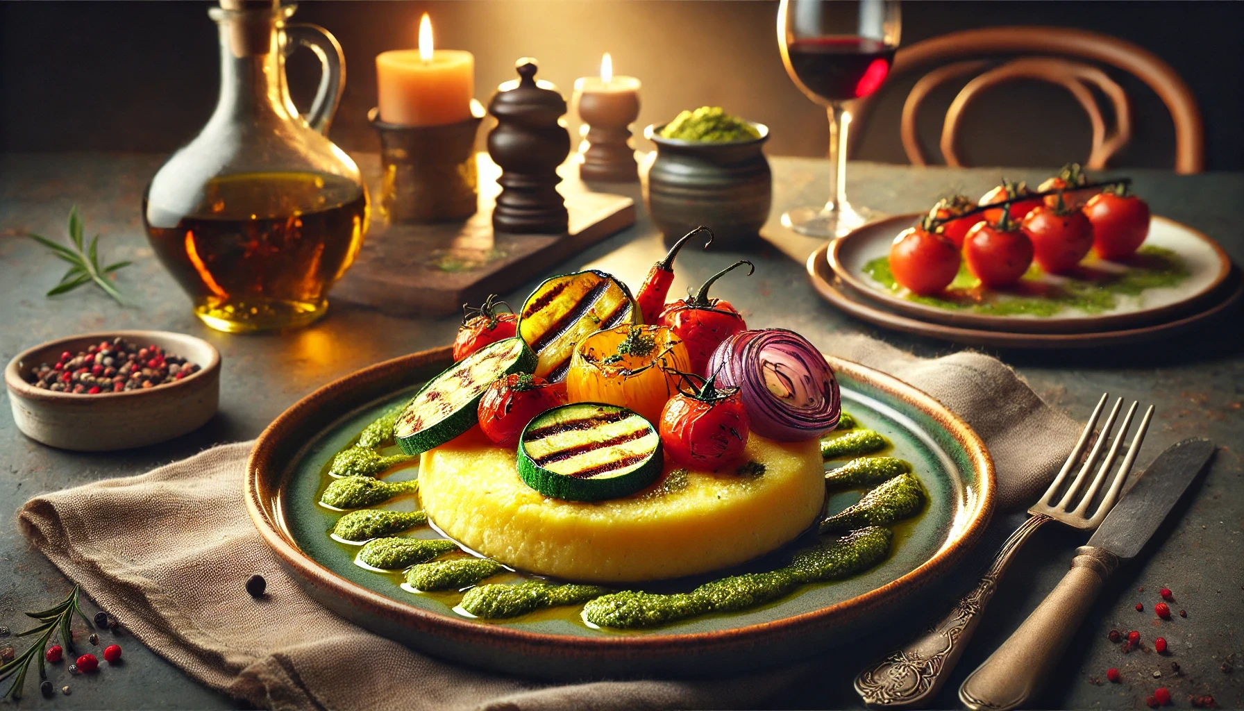 Polenta met Gegrilde Groenten en Pesto Een Gezond Recept