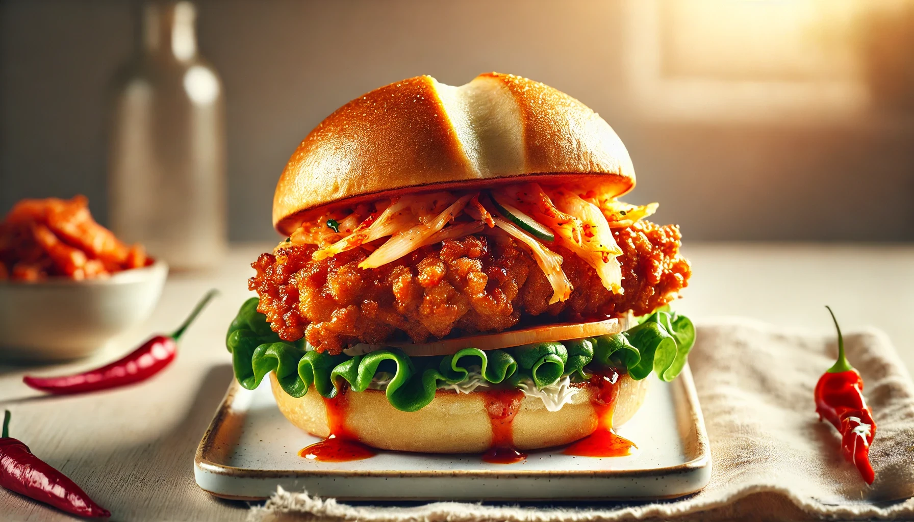 Sweet and Spicy Korean Chicken Sandwich: Een Voedzame Keuze