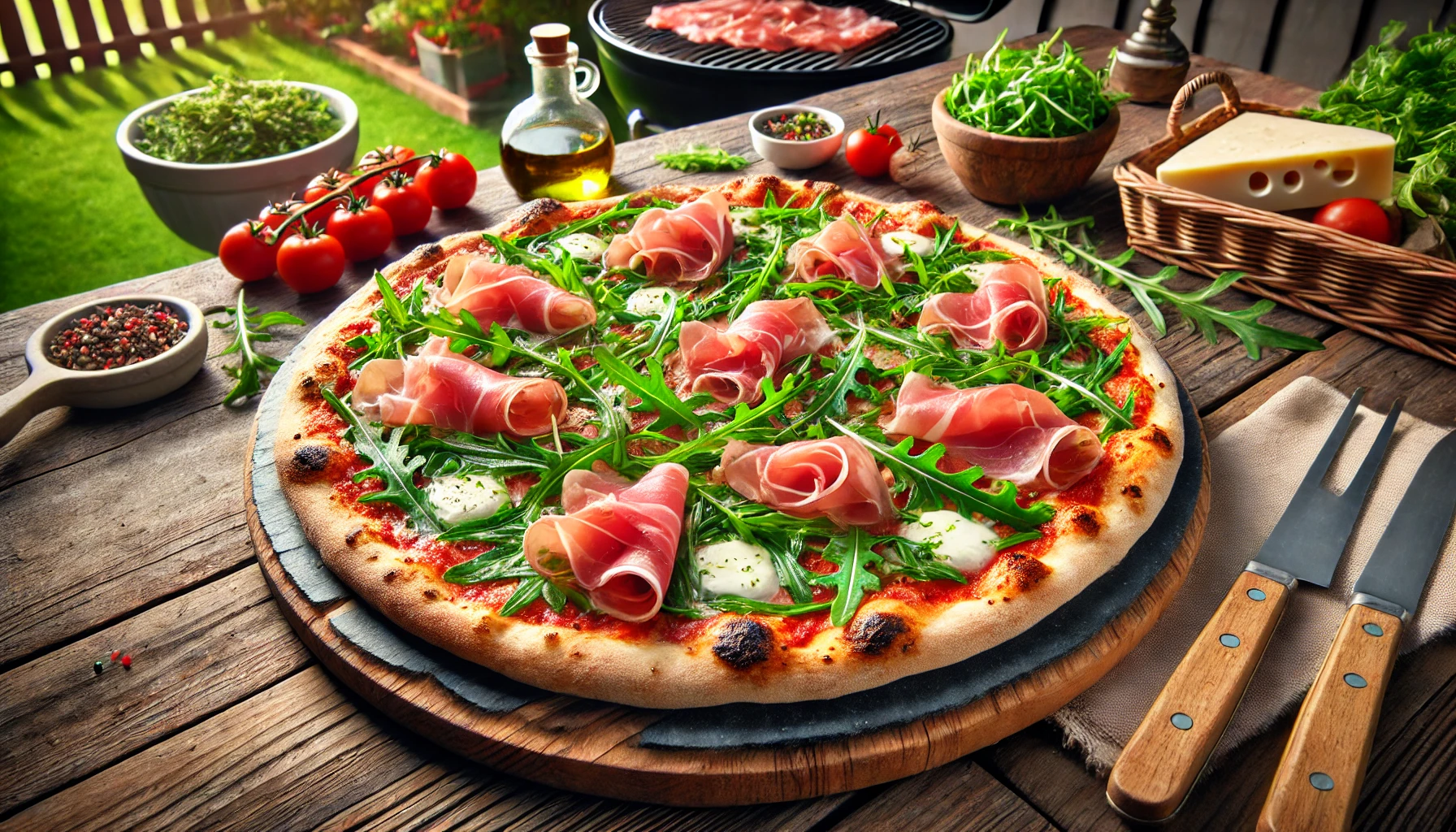 BBQ Pizza met Prosciutto en Rucola: Direct op de Grill Bereid