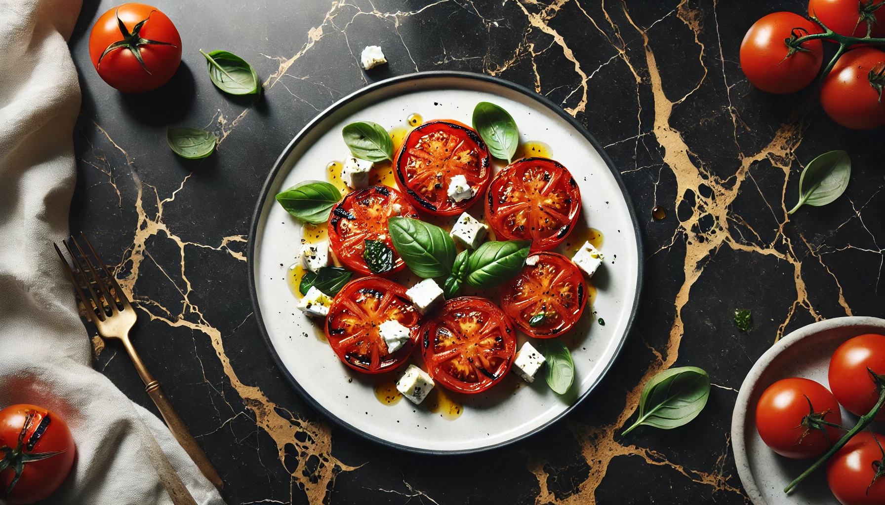 Gegrilde Tomaten met Basilicum en Feta