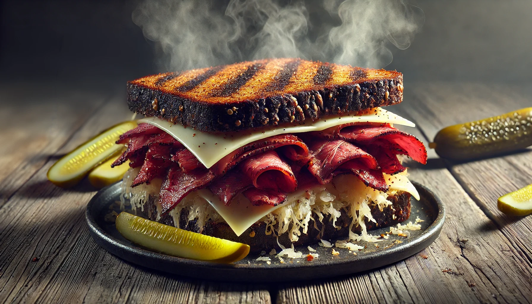 Pastrami Reuben Sandwich Een Smaakexplosie op Roggebrood