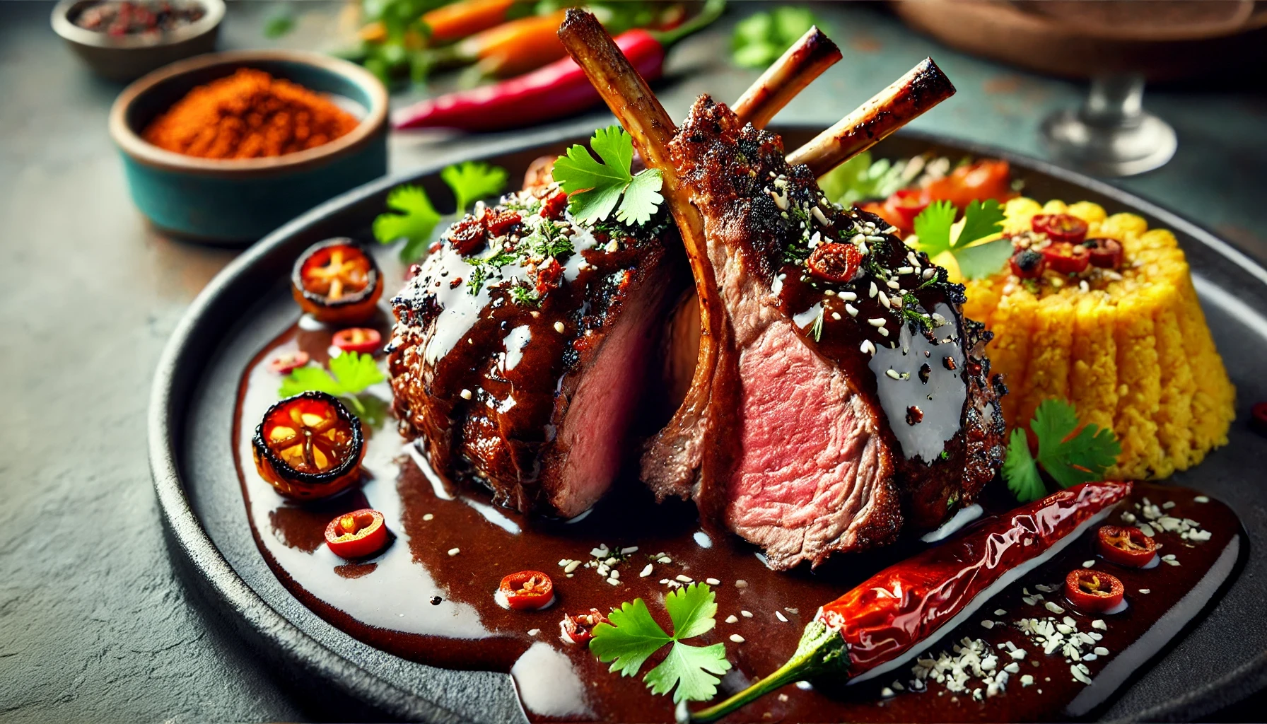 Lamsrack met Chocolade-Mole: Een Culinaire Reis naar Mexico