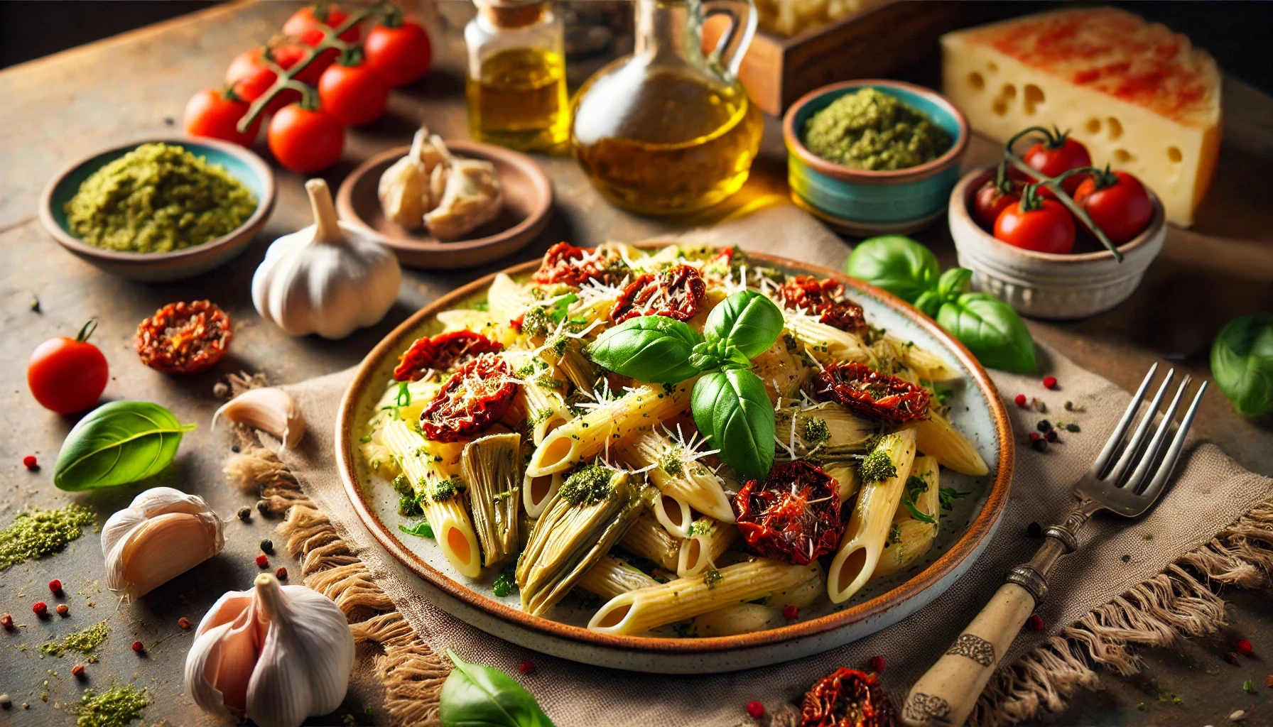 Pasta Pesto en Artisjokharten Een Mediterraan Avontuur op je Bord