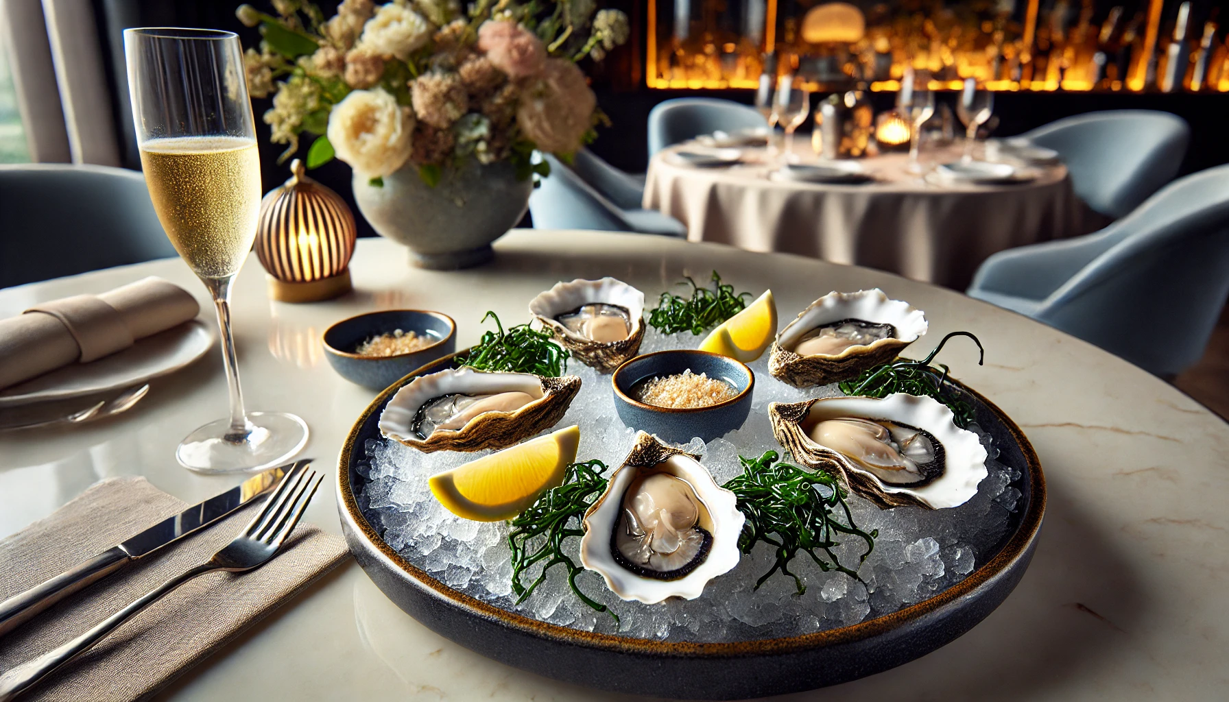 Verse Oesters op IJs Een Luxe Recept, een Elegante Eetervaring