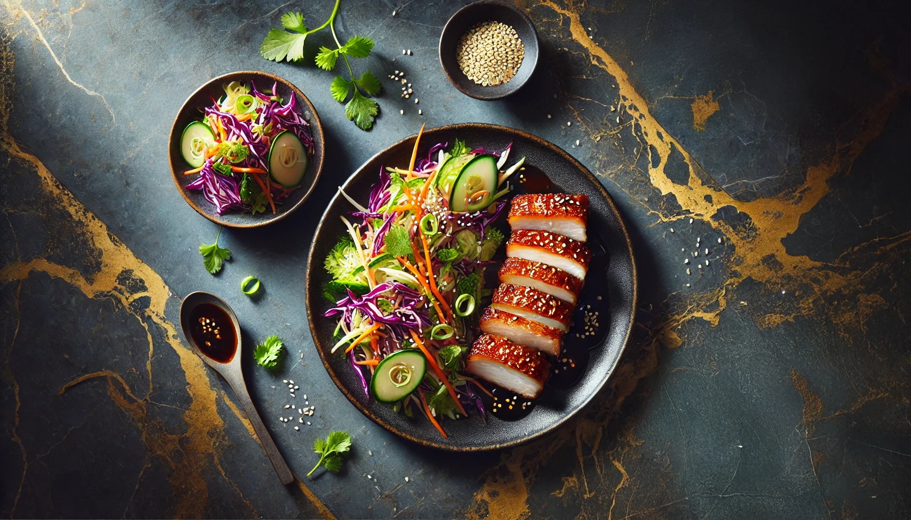 Krokant Buikspek met Aziatische Koolsalade