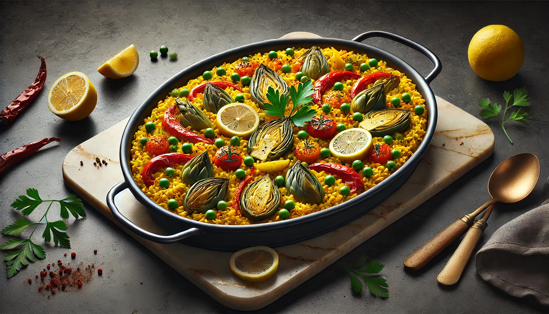 Vegetarische Paella met Saffraan