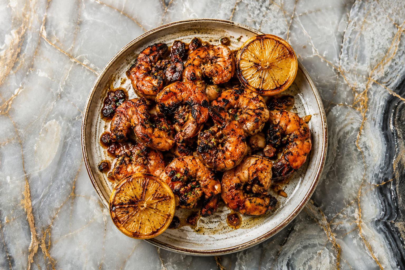 Gamba’s op de Plancha met Knoflook-Soja Glaze – Sticky, Glanzend en Vol Umami